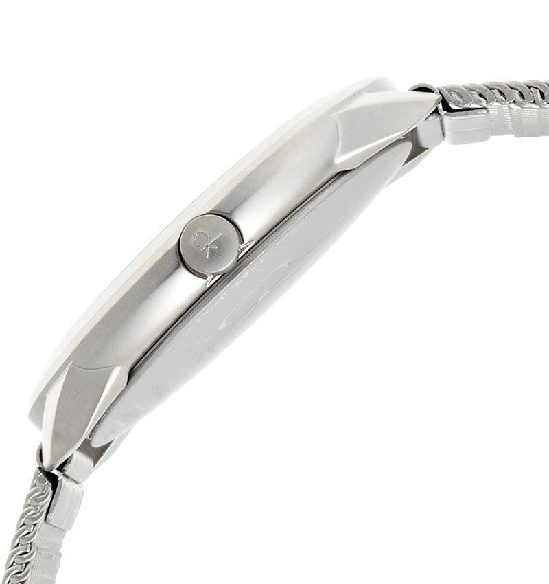  Shop Authentic Calvin Klein Minimal Grey Dial Silver Mesh Bracelet Watch for Women - K3M53154 - Luxxuri
