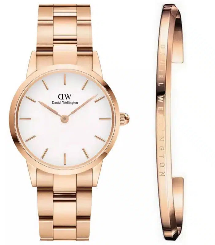  Shop Authentic Daniel Wellington Iconic Link White Dial Rose Gold Steel Strap Watch for Women - DW00100213 - Luxxuri