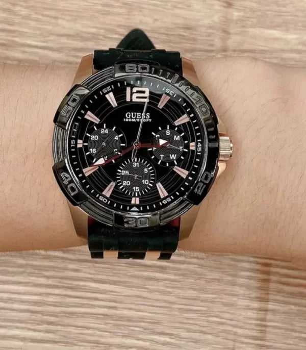  Shop Authentic Guess Oasis Black Dial Two Tone Steel Strap Watch for Men - W0366G3 - Luxxuri