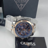  Shop Authentic Guess Horizon Chronograph Blue Dial Two Tone Steel Strap Watch For Men - W0379G7 - Luxxuri