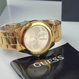  Shop Authentic Guess G-Twist Gold Dial Gold Steel Strap Watch for Women - W1082L2 - Luxxuri
