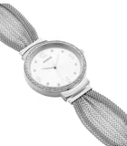  Shop Authentic Guess Chiffon Silver Dial Silver Mesh Bracelet Watch For Women - W1083L1 - Luxxuri