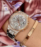  Shop Authentic Guess Moonlight Multi Function Diamonds White Dial Rose Gold Steel Strap Watch for Women - GW0320L3 - Luxxuri