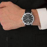  Shop Authentic Emporio Armani Classic Chronograph Black Dial Black Leather Strap Watch For Men - AR0431 - Luxxuri