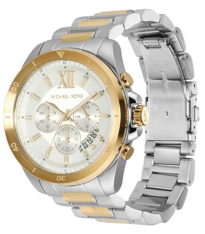  Shop Authentic Michael Kors Brecken Chronograph White Dial Two Tone Steel Strap Watch For Men - MK9064 - Luxxuri