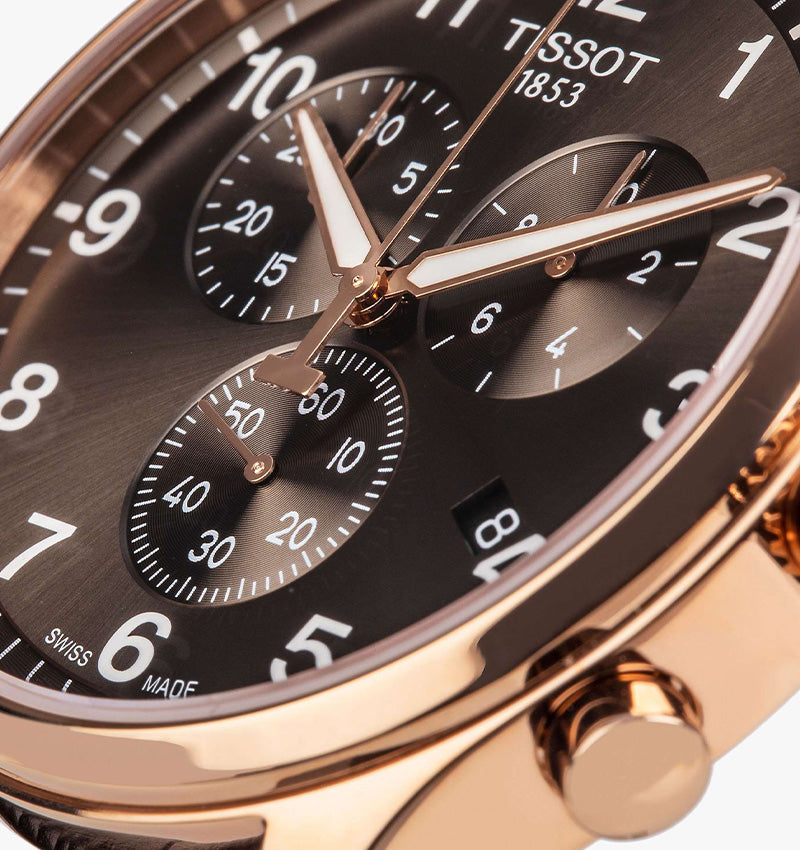  Shop Authentic Tissot Chrono XL Black Dial Brown Leather Strap Watch For Men - T116.617.36.057.01 - Luxxuri