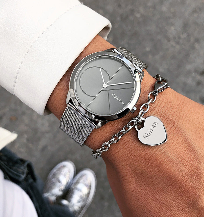  Shop Authentic Calvin Klein Minimal Black Dial Silver Mesh Bracelet Watch for Women - K3M22123 - Luxxuri