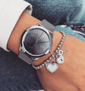  Shop Authentic Calvin Klein Minimal Black Dial Silver Mesh Bracelet Watch for Women - K3M22123 - Luxxuri