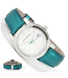  Shop Authentic Burberry White Dial Turquoise Leather Strap Watch for Women - BU9120 - Luxxuri