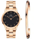  Shop Authentic Daniel Wellington Iconic Link Analog Black Dial Rose Gold Steel Strap Watch For Women - DW00100214 - Luxxuri