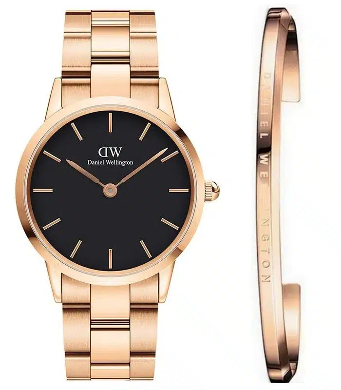  Shop Authentic Daniel Wellington Iconic Link Analog Black Dial Rose Gold Steel Strap Watch For Women - DW00100214 - Luxxuri