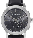  Shop Authentic Burberry The City Grey Dial Black Leather Strap Watch for Men - BU9359 - Luxxuri