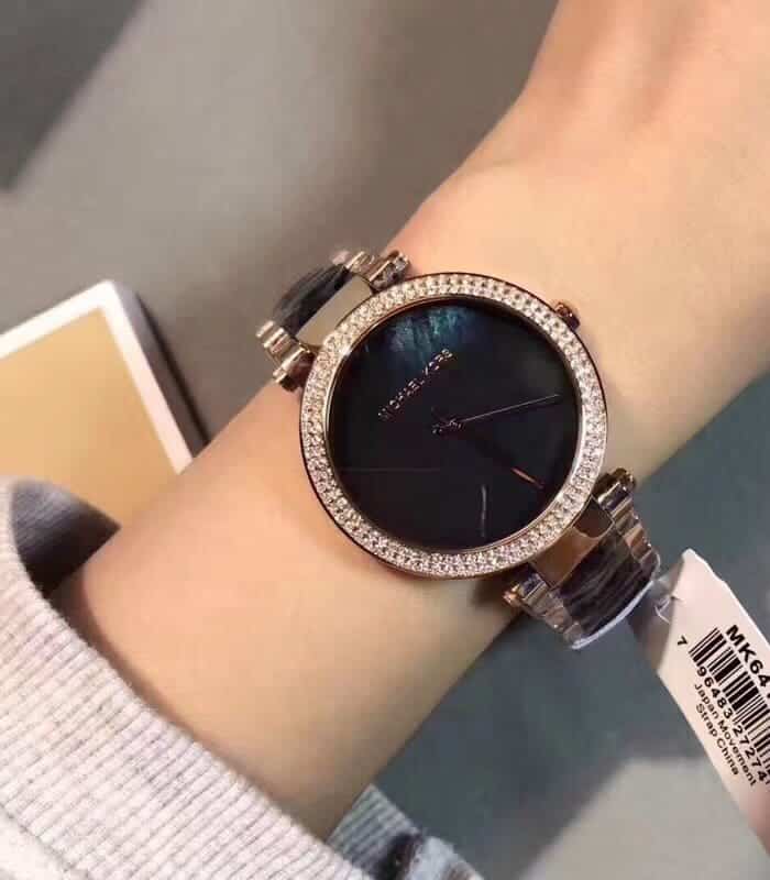  Shop Authentic Michael Kors Parker Mother of Pearl Black Dial Two Tone Steel Strap Watch for Women - MK6414 - Luxxuri