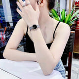  Shop Authentic Movado Veturi Quartz Black Dial Silver Steel Strap Watch for Women - 0606338 - Luxxuri