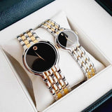  Shop Authentic Movado Veturi Quartz Black Dial Two Tone Steel Strap Watch for Women - 0606933 - Luxxuri