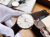  Shop Authentic Movado Ultra Slim Silver Dial Brown Leather Strap Watch For Women - 0607093 - Luxxuri