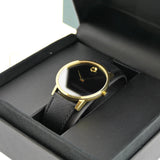  Shop Authentic Movado Museum Classic Quartz Black Dial Black Leather Strap Watch for Men - 0607195 - Luxxuri
