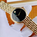  Shop Authentic Movado Veturi Black Dial Gold Steel Strap Watch for Women - 0606935 - Luxxuri