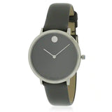  Shop Authentic Movado Museum 70th Anniversary Grey Dial Grey Leather Strap Watch For Women - 0607144 - Luxxuri