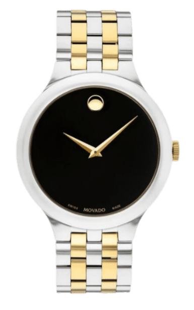  Shop Authentic Movado Veturi Quartz Black Dial Two Tone Steel Strap Watch for Men - 0606932 - Luxxuri