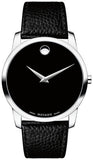  Shop Authentic Movado Museum Black Dial Black Leather Strap Watch For Men - 607012 - Luxxuri