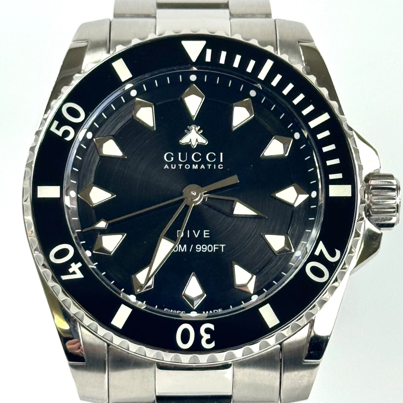  Shop Authentic Gucci Dive Automatic Black Dial Silver Steel Strap Watch for Men - YA136353 - Luxxuri