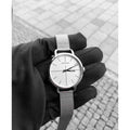  Shop Authentic Calvin Klein Even White Dial Silver Mesh Bracelet Watch for Women - K7B23126 - Luxxuri