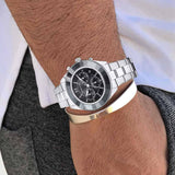  Shop Authentic Swarovski Octea Lux Sport Chronograph Black Dial Silver Steel Strap Watch for Women - 5610520 - Luxxuri