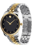  Shop Authentic Movado Museum Classic Diamonds Black Dial Two Tone Steel Strap Watch For Men - 0606879 - Luxxuri