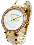  Shop Authentic Michael Kors Parker Mother of Pearl Dial Two Tone Steel Strap Watch for Women - MK6400 - Luxxuri