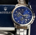  Shop Authentic Maserati Successo Chronograph Blue Dial Silver Steel Strap Watch For Men - R8873621002 - Luxxuri