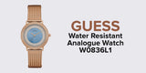  Shop Authentic Guess Willow Crystal Blue Dial Rose Gold Mesh Bracelet Watch For Women - W0836L1 - Luxxuri