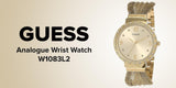  Shop Authentic Guess Chiffon Gold Dial Gold Mesh Bracelet Watch For Women - W1083L2 - Luxxuri