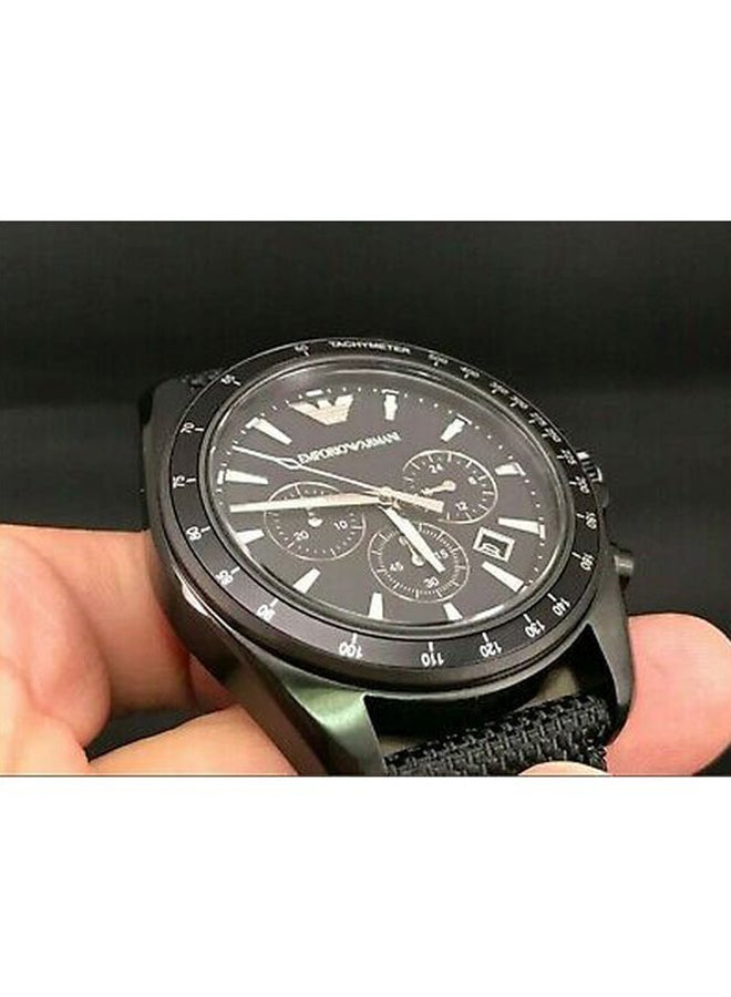  Shop Authentic Emporio Armani Sigma Chronograph Black Dial Black Leather Strap Watch For Men - AR6131 - Luxxuri