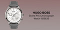  Shop Authentic Hugo Boss Grand Prix White Dial Grey Leather Strap Watch for Men - 1513633 - Luxxuri