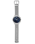  Shop Authentic Emporio Armani Luigi Chronograph Blue Dial Silver Mesh Bracelet Watch For Men - AR80038 - Luxxuri