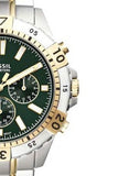  Shop Authentic Fossil Garrett Chronograph Green Dial Two Tone Steel Strap Watch for Men - FS5622 - Luxxuri
