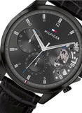  Shop Authentic Tommy Hilfiger Baker Chronograph Black Dial Black Leather Strap Watch For Men  - 1710452 - Luxxuri