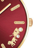 Coach Perry Red Dial Red Leather Strap Watch for Women - 14503852