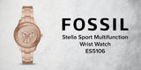  Shop Authentic Fossil Stella Sport Multifunction Rose Gold Dial Rose Gold Steel Strap Watch for Women - ES5106 - Luxxuri