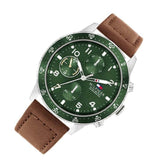  Shop Authentic Tommy Hilfiger Jimmy Chronograph Green Dial Brown Leather Strap Watch For Men - 1791948 - Luxxuri