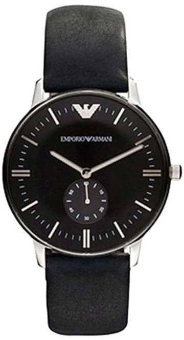  Shop Authentic Emporio Armani Gianni Quartz Black Dial Black Leather Strap Watch For Men - AR0382 - Luxxuri