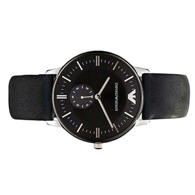  Shop Authentic Emporio Armani Gianni Quartz Black Dial Black Leather Strap Watch For Men - AR0382 - Luxxuri