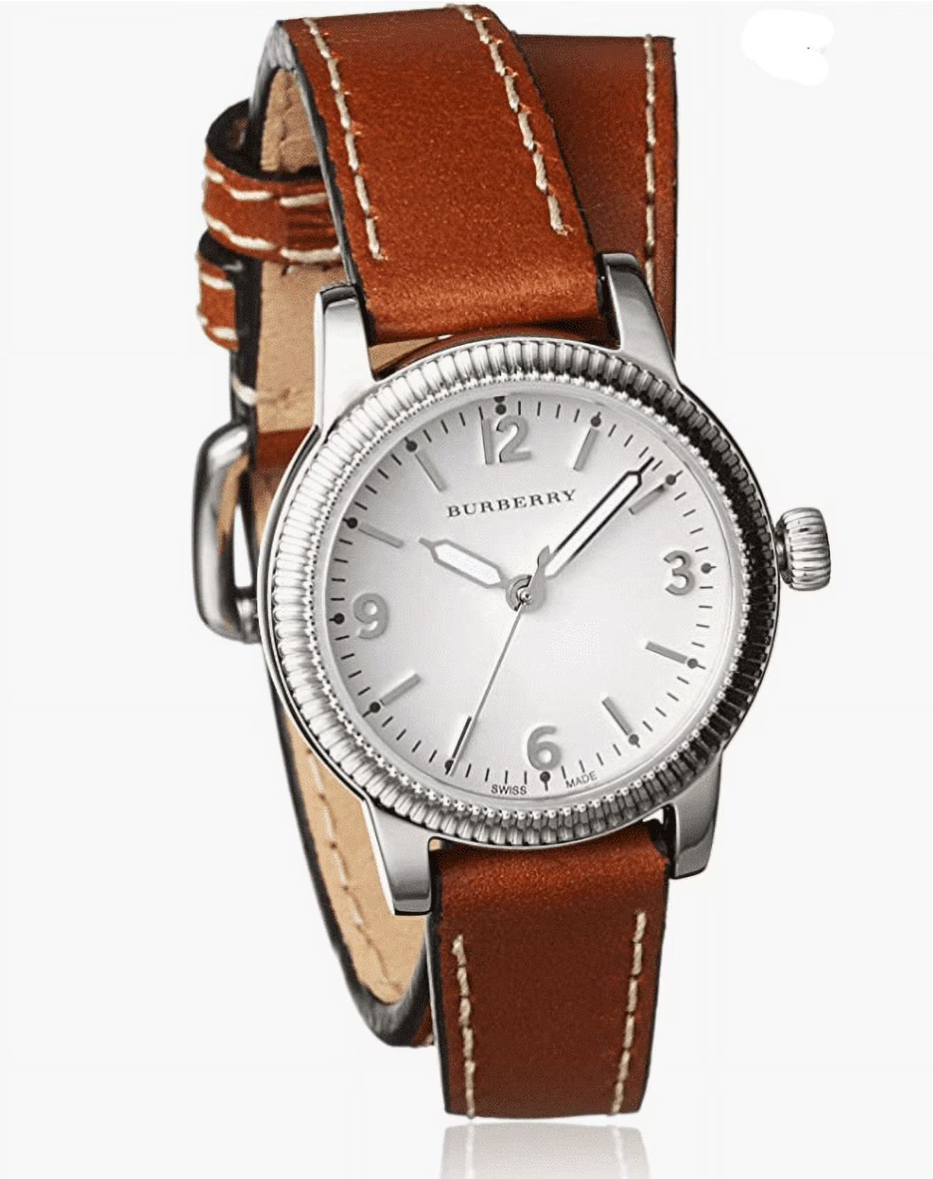  Shop Authentic Burberry Utilitarian White Dial Brown Leather Strap Watch for Women - BU7848 - Luxxuri