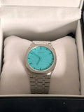  Shop Authentic Gucci 25H Quartz Turquoise Dial Silver Steel Strap Watch For Women - YA163409 - Luxxuri