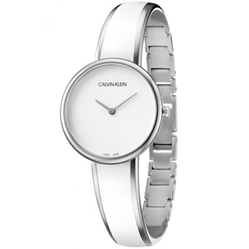  Shop Authentic Calvin Klein Seduce White Dial Two Tone Steel Strap Watch for Women - K4E2N116 - Luxxuri
