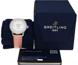  Shop Authentic Breitling Navitimer Automatic 35 Mother of Pearl Dial Pink Leather Strap Watch for Women - A17395211A1P3 - Luxxuri