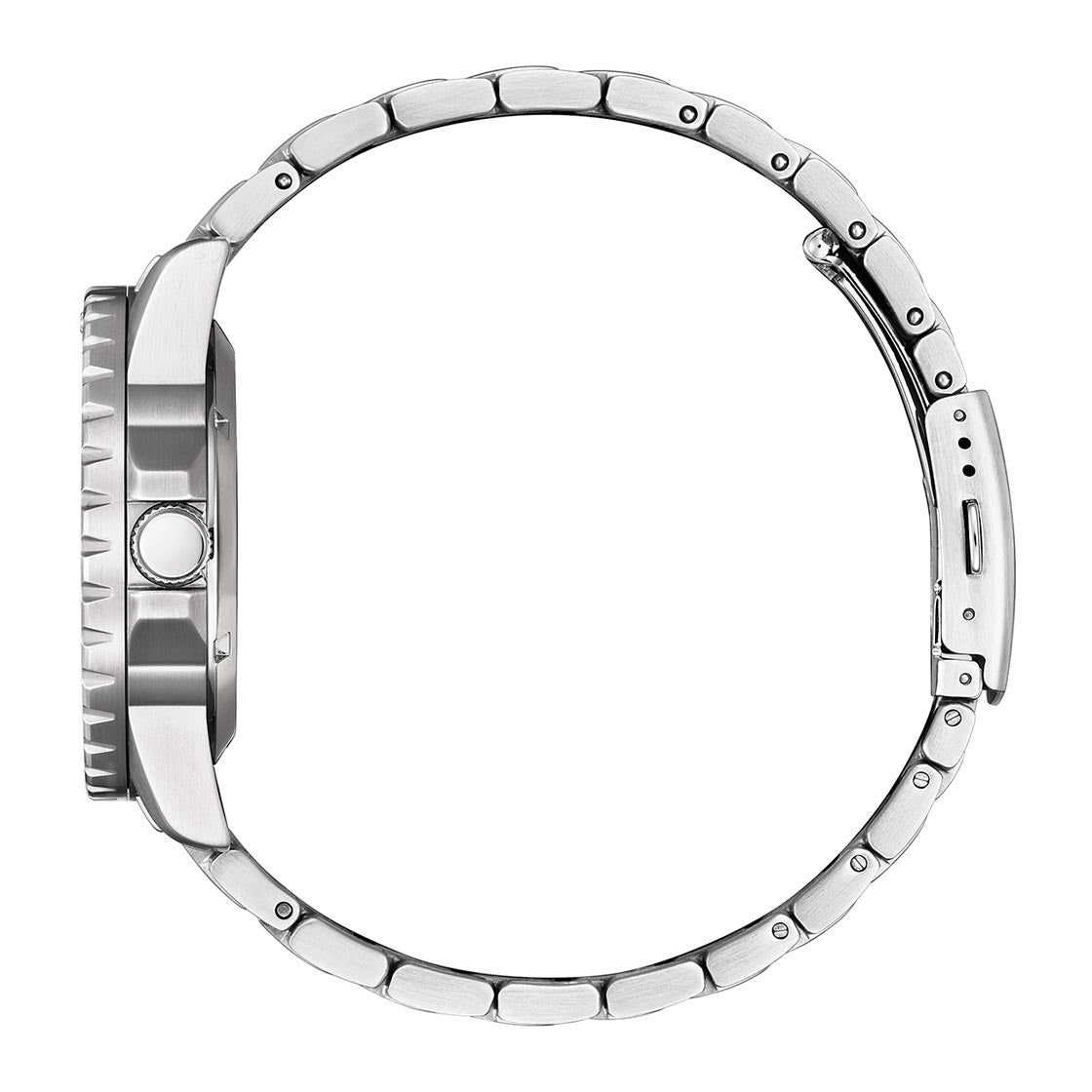 Citizen Mechanical Black Dial Silver Steel Strap Watch For Men - NJ0120-81E