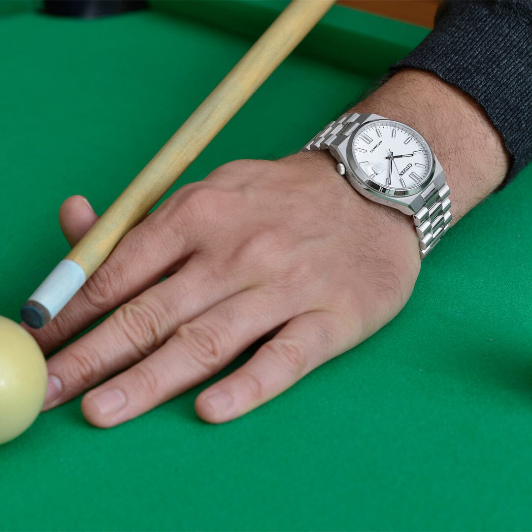  Shop Authentic Citizen Tsuyosa Automatic White Dial Silver Steel Strap Watch For Men - NJ0150-81A - Luxxuri