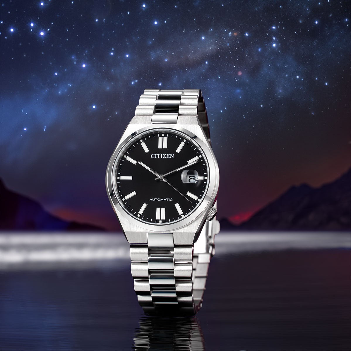  Shop Authentic Citizen Tsuyosa Automatic Black Dial Silver Steel Strap Watch For Men - NJ0150-81E - Luxxuri